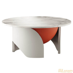 Banton White Marble Round Table