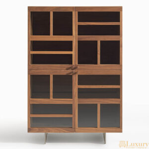 Trier Tall Walnut LED Cabinet