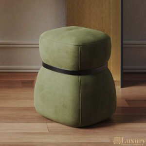 Fenty Fabric and Gold Stool